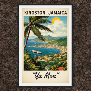 Póster Afiche de viajes de la vieja Jamaica de los años 1