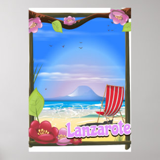 Póster Afiche de viajes de Lanzarote