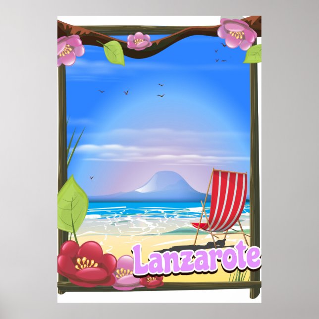 Póster Afiche de viajes de Lanzarote (Frente)