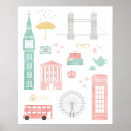 Póster Afiche de viajes de Londres