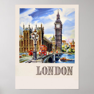 Póster Afiche de viajes de Londres