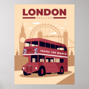 Póster Afiche de viajes de LONDRES
