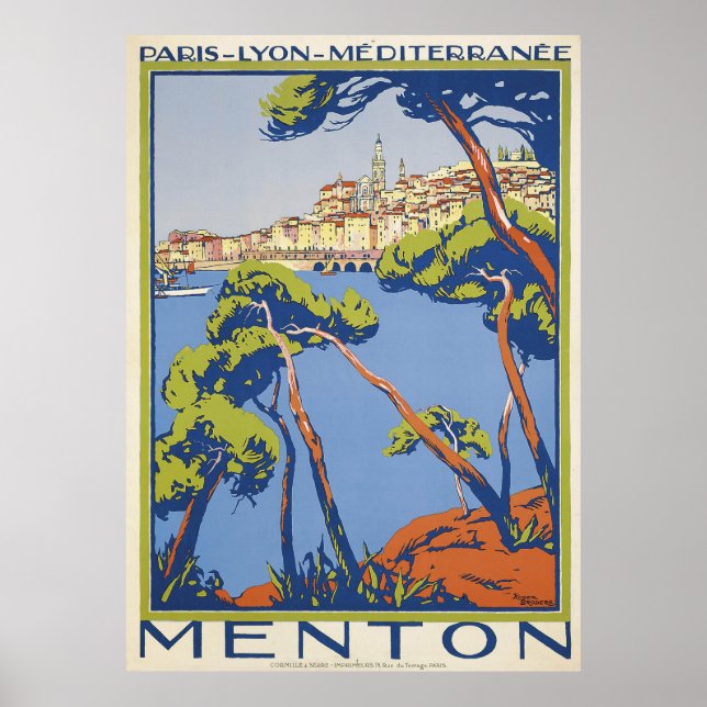 Póster Afiche de viajes de Menton (Frente)