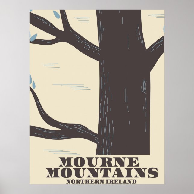 Póster afiche de viajes de mourne Mountain (Frente)