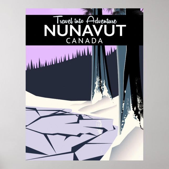 Póster Afiche de viajes de Nunavut Canada (Frente)