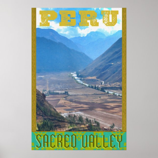 Póster Afiche de viajes de Perú - Valle Sagrado Incaico (Frente)