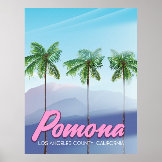 Póster Afiche de viajes de Pomona, California, Estados Un (Frente)