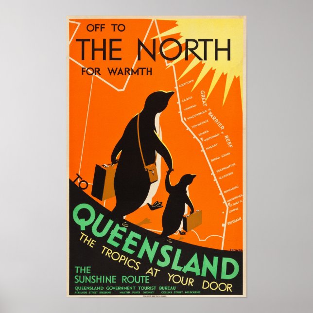 Póster Afiche de viajes de Queensland, Australia (Frente)