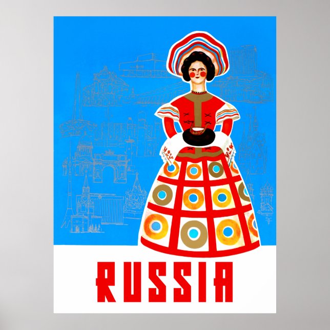 Póster Afiche de viajes de Rusia (Frente)