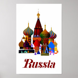 Póster Afiche de viajes de Rusia