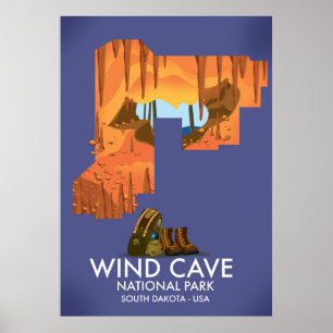 Póster Afiche de viajes de senderismo en el Parque Nacion