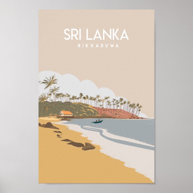 Póster Afiche de viajes de Sri Lanka Hikkaduwa (Frente)
