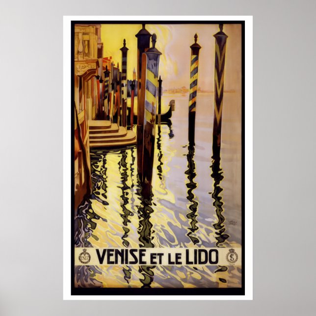Póster Afiche de Viajes de Venecia (Frente)
