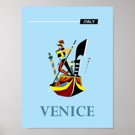 Póster Afiche de viajes de Venecia, Italia