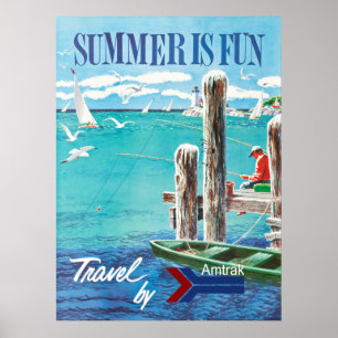 Póster Afiche de viajes de verano