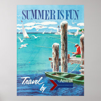 Póster Afiche de viajes de verano