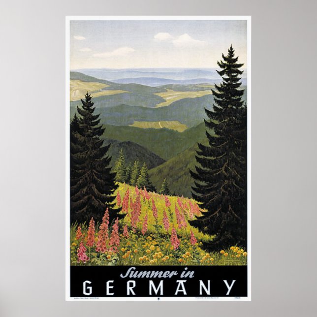 Póster Afiche de viajes de verano en Alemania (Frente)