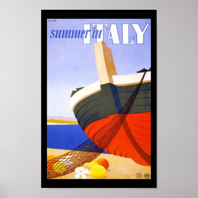 Póster Afiche De Viajes De Verano En Italia (Frente)