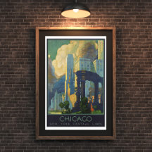 Afiche de Viajes de Vintage Chicago