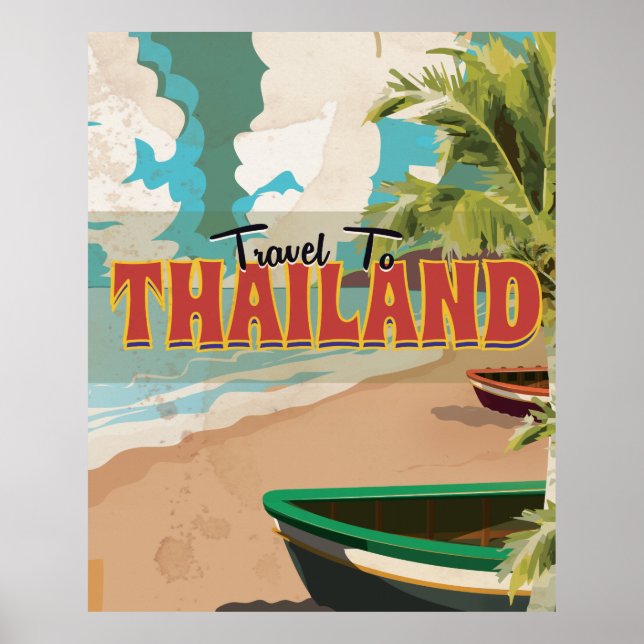 Póster Afiche de viajes del Boda de Tailandia. (Frente)