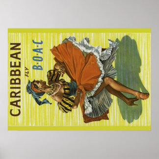 Póster Afiche de viajes del Caribe