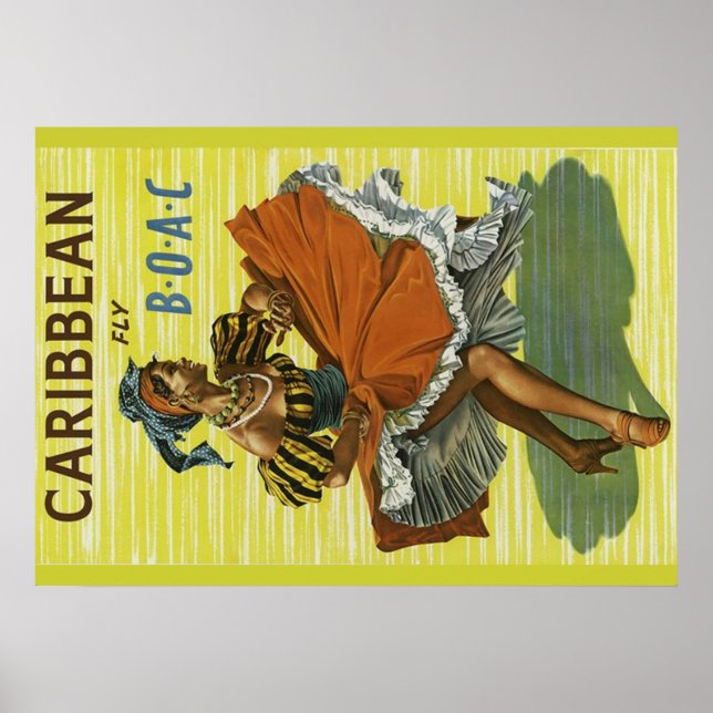 Póster Afiche de viajes del Caribe (Frente)