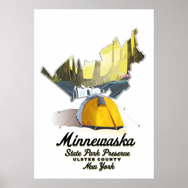 Póster Afiche de viajes del Parque Estatal Minnewaska New (Frente)