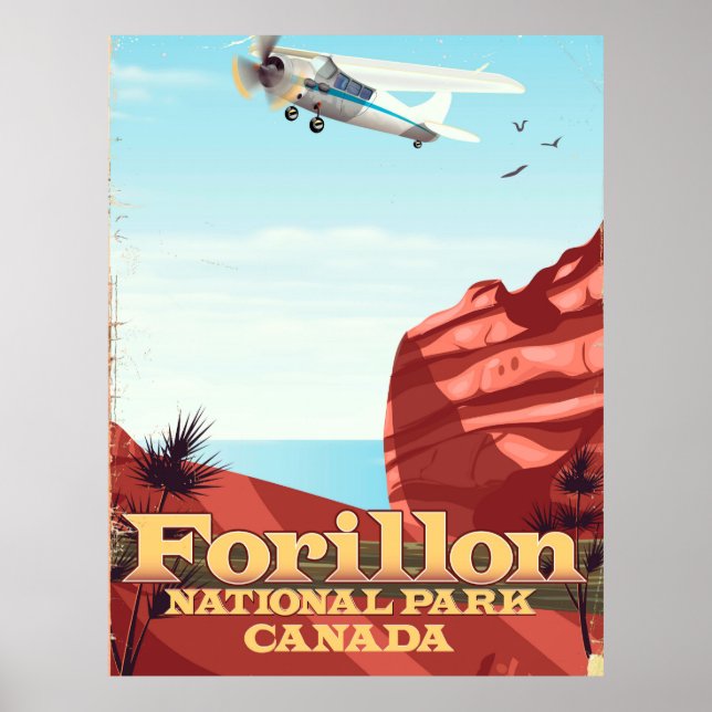 Póster Afiche de viajes del Parque Nacional Forillon (Frente)