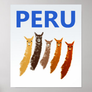 Póster Afiche de viajes del Perú