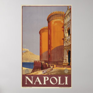 Póster Afiche De Viajes Del Vesubio Y La Bahía De Nápoles
