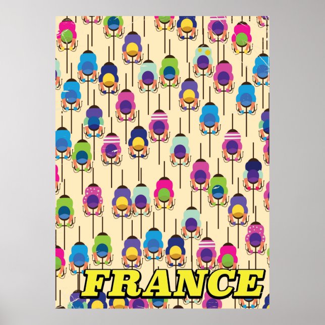 Póster Afiche de viajes en bicicleta de Francia (Frente)