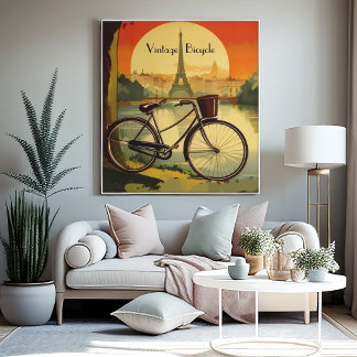 Póster Afiche de viajes en bicicleta, personalizable de P