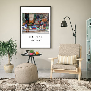 Póster Afiche de viajes, Ha Noi Vietnam, Personalizable