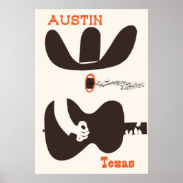 Póster Afiche de viajes para Austin, Texas.