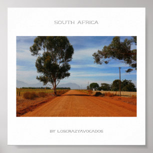 Póster Afiche de viajes por carretera de Sudáfrica
