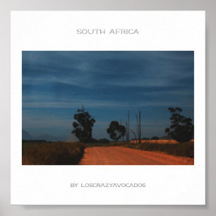 Póster Afiche de viajes por carretera de Sudáfrica