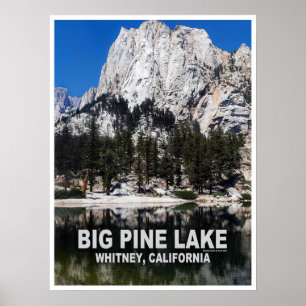 Póster Afiche de viajes por el lago Big Pine