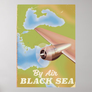Póster Afiche de viajes por mar negro