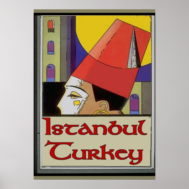 Póster Afiche de viajes Turquía, Estambul (Frente)