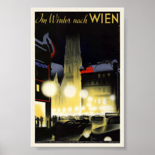 Póster Afiche de Viena Austria Vintage de 1937