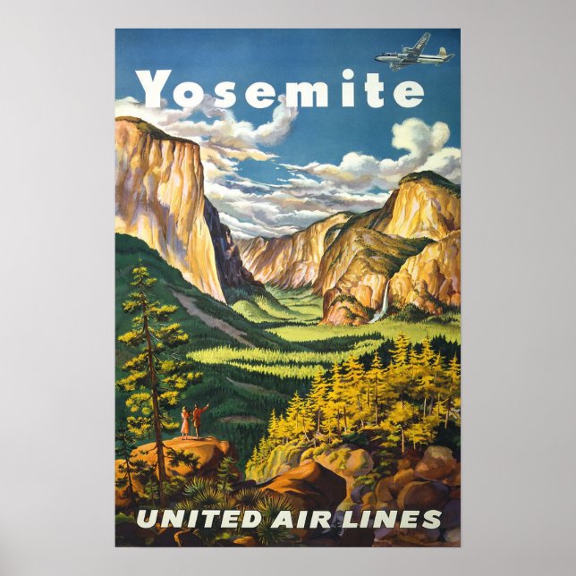 Póster Afiche de Yosemite de época (Frente)