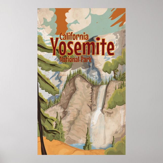 Póster Afiche de Yosemite vintage (Frente)