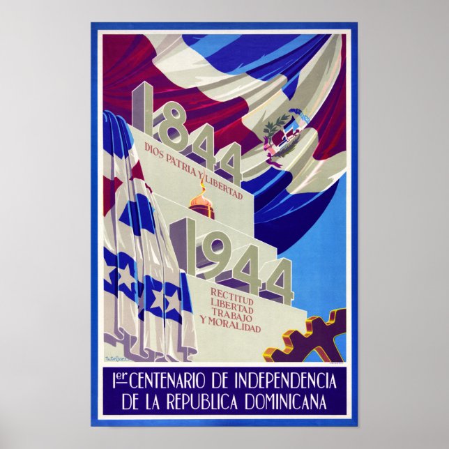 Póster Afiche del centenario de la cosecha en República D (Frente)