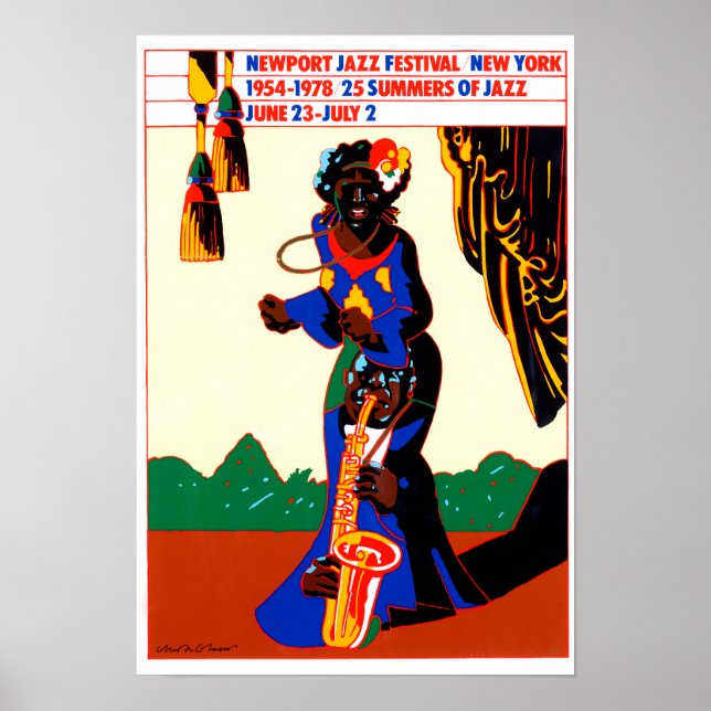 Póster Afiche del Festival de Jazz de Newport 1976 (Frente)