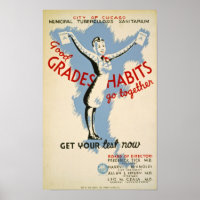 Afiche del hábito de vintage de Good Grades