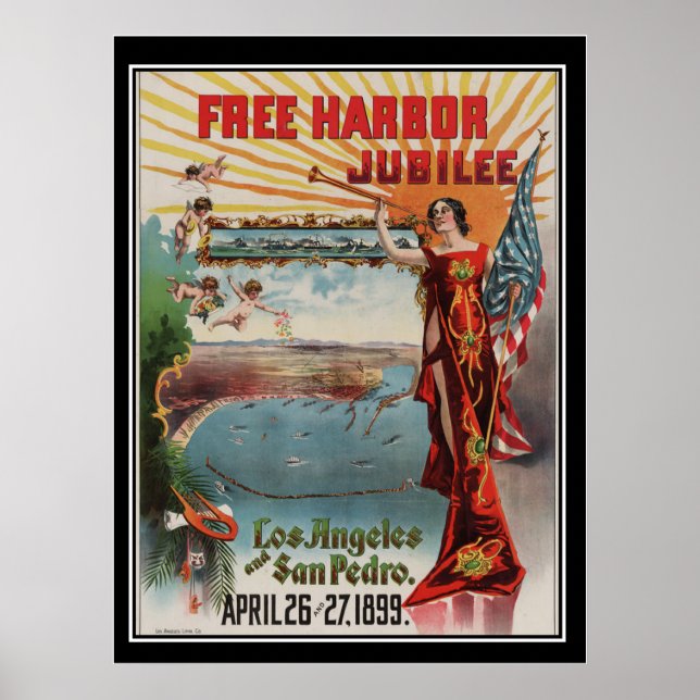 Póster Afiche del Jubileo de Los Ángeles 1899 (Frente)