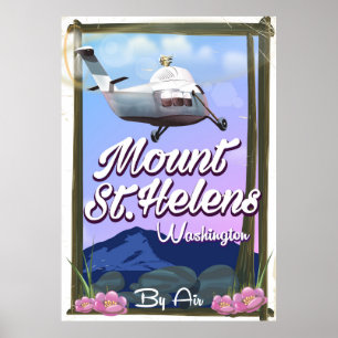 Póster Afiche del Monte St. Helens Washington Travel