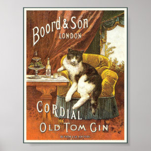 Póster Afiche del viejo Tom Gin Vintage