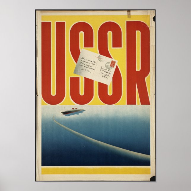Póster Afiche histórico de viajes de la vieja URSS (Frente)