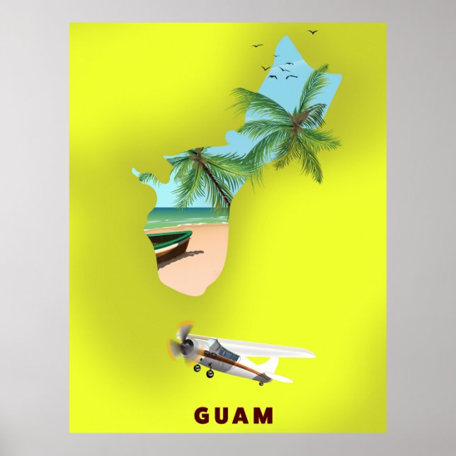 Póster Afiche ilustrado de Guam (Frente)